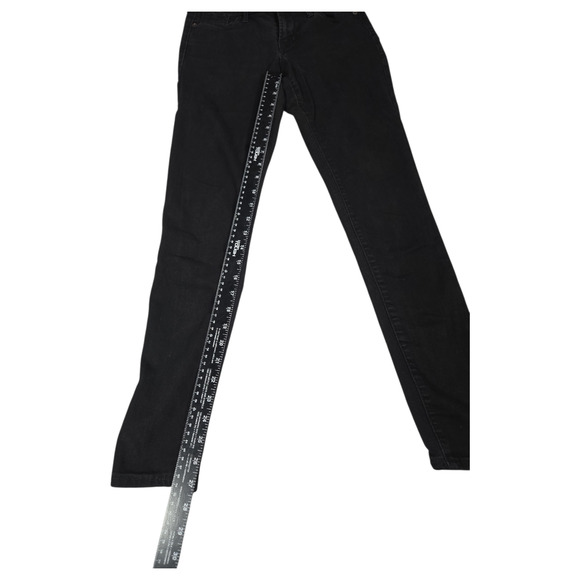 Old Navy Wom Sz 2 Rockstar Super Skinny Black Jeans Skate Surf Emo Teen Goth EUC - Picture 2 of 5